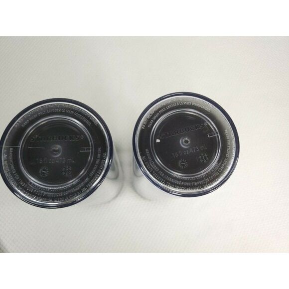 New Starbucks 2019 Holiday Silver and Green Glitter Tumbler Set Two 16 oz - Picture 5 of 5